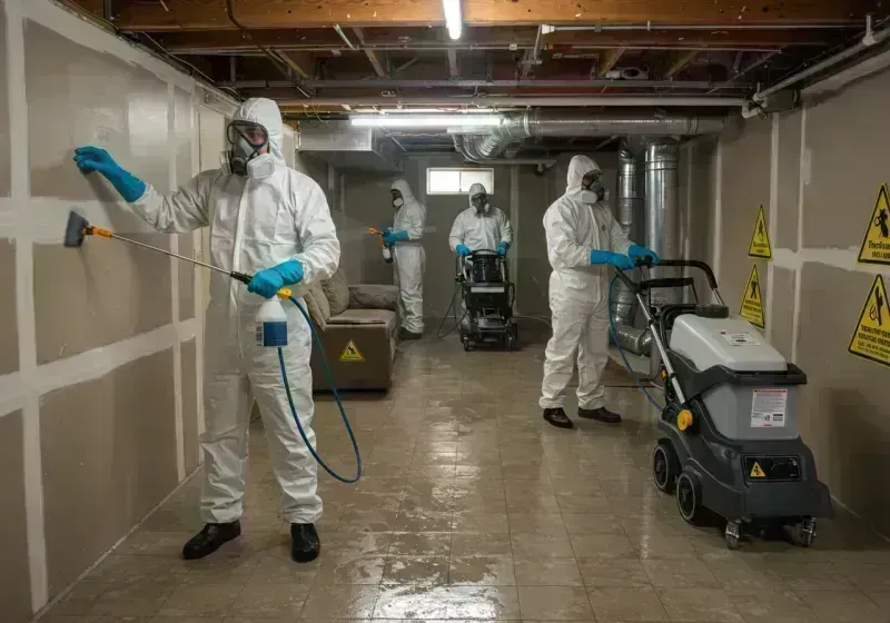 Basement Moisture Removal and Structural Drying process in Lake Catherine, IL